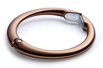 Clipa Bag Hangers The Ring that Opens into a Hook, Closes Automatically | Holds 33 lbs, Needs only 1/2" to Hang a Bag, Easy to Use with One Hand, in 9 available styles, 3 yr Warranty - color: Polished Copper