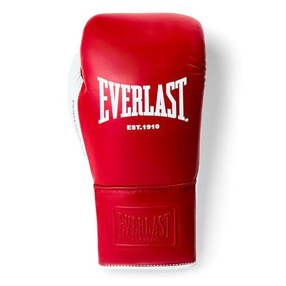 Everlast Powerlock OG Pro Boxing Gloves | Lace Up Fight Gloves - color: Red/White, size: 10oz X-Large