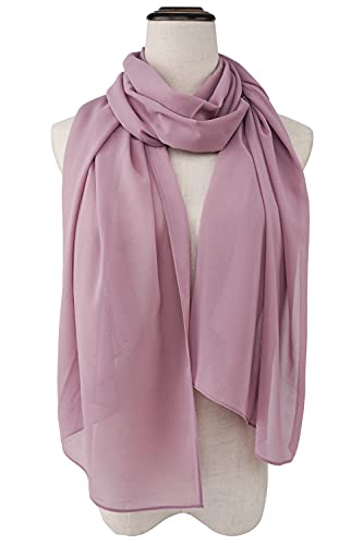 YOUR SMILE for Women Lightweight Breathable Solid Color Soft Chiffon Long Fashion Scarves Sun-proof Shawls Wrap - color: Taro