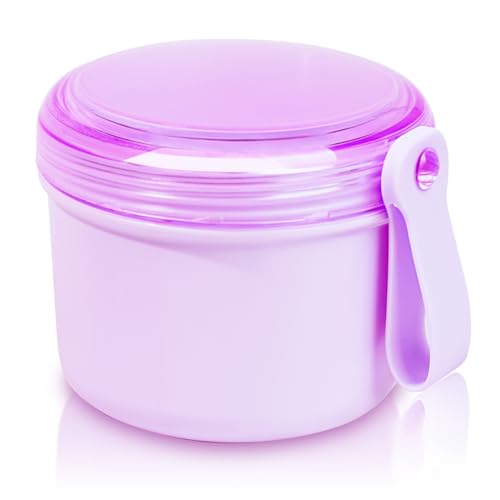 Uouovo Large Denture Case, No-Leak Denture Container Cups for Soaking Full & Partial Dentures, Retainer Cleaning Box, Denture Bath Cup for Travel (purple) - color: purple