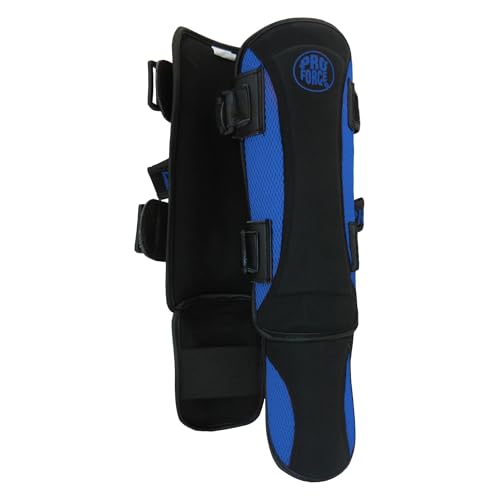 ProForce Martial Arts Combat Tactical Shin & Instep Guard - color: Black/Blue, size: X-Large