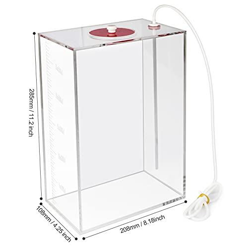 Aquarium Choice Acryli Made Liquid Storage Bucket Doing Pump Reservoir Container (4.7 * 7.4 * 10.9 Inch;5000ml/5L（Red）) - size: 4.7 * 7.4 * 10.9 Inch;5000ml/5L（Red）