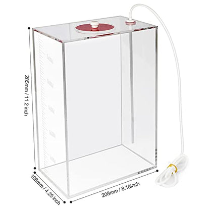 Aquarium Choice Acryli Made Liquid Storage Bucket Doing Pump Reservoir Container (4.7 * 7.4 * 10.9 Inch;5000ml/5L（Red）) - size: 4.7 * 7.4 * 10.9 Inch;5000ml/5L（Red）
