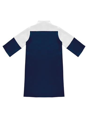 FEESHOW Little Boys Arabic Muslim Thobe Toddler Baby Kaftan Robe Islamic Traditional Festival Party Wear - color: Navy Blue, size: 3-4T