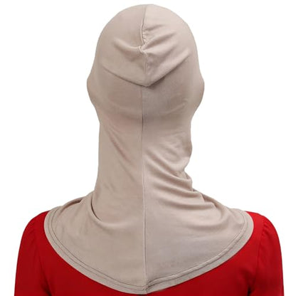 Solid Women Muslin Head Scarf Plain Under Scarf Turban Cap Flexible Viscose Neck Collar Bonnet Chic Wear For Gym Ramadan - color: Beige