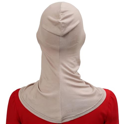 Solid Women Muslin Head Scarf Plain Under Scarf Turban Cap Flexible Viscose Neck Collar Bonnet Chic Wear For Gym Ramadan - color: Burgundy