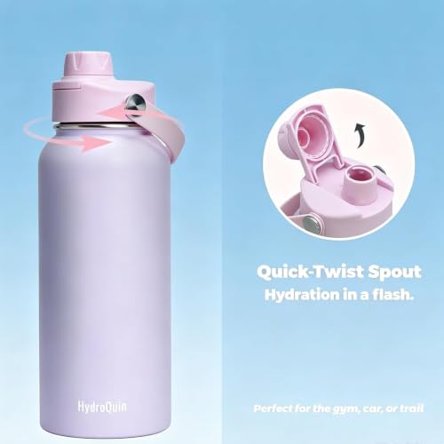 32oz Keep Cold Water Bottle with Comfort GripHandle | Gym Water Bottle, Insulated SteelWaterBottle with Wide Mouth, No Straw - color: PU