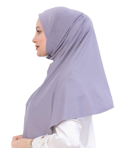 Prien Ready Hijab For Women, One Piece Muslim Instant Turban, Easy To Wear Long Head Scarf, Turkish Islamic Clothes For Abaya - color: Grey