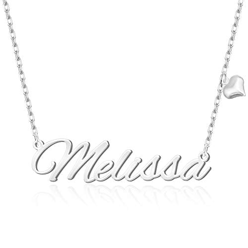 Custom Name Necklace Personalized, 18K Gold Plated Customized Nameplate Necklace Dainty Jewelry Gift for Women, Bridesmaid - color: Mama Necklace with Heart