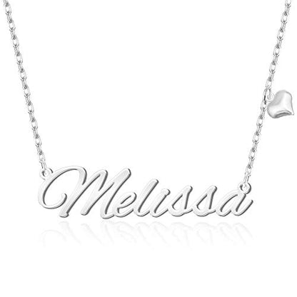 Custom Name Necklace Personalized, 18K Gold Plated Customized Nameplate Necklace Dainty Jewelry Gift for Women, Bridesmaid - color: Mama Necklace with Heart