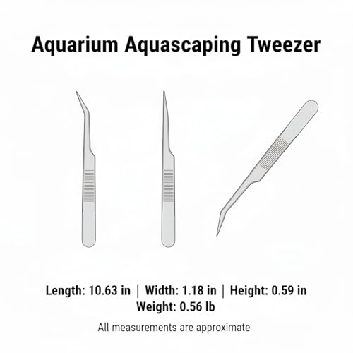 Stainless Steel Aquarium Tweezers for Aquascaping - 10.6 Inch Straight Head Tool for Precise Plant Placement and Substrate Arrangement in Freshwater Tanks