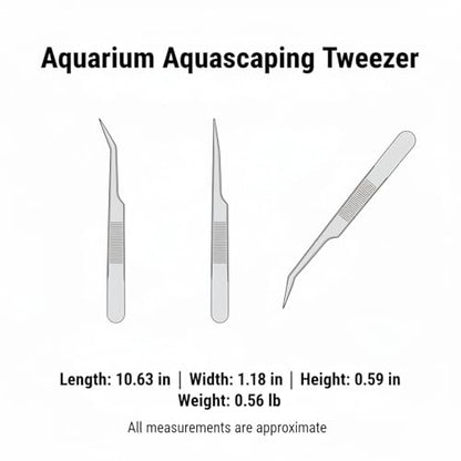Stainless Steel Aquarium Tweezers for Aquascaping - 10.6 Inch Straight Head Tool for Precise Plant Placement and Substrate Arrangement in Freshwater Tanks