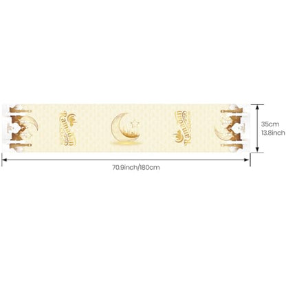 Ramadan Mubarak Table Runner Table Decorations - Frelisiy White and Gold Moon Eid Ramadan Mubarak Happy Ramadan Mubarak 2024 Party Supplies Decorations, Size 13.8x71 inches - size: White02 Ramadan Mubarak