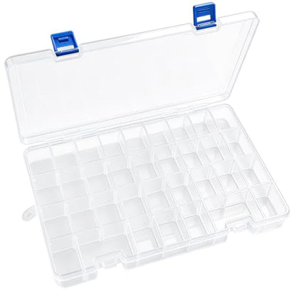 Qualsen Bead Organizer Box with Adjustable Dividers, 34 Girds, 2 Pack | Plastic Organizer Box with Dividers, Ideal as a Tackle Boxs for Beads, Jewelry, Crafts, Screws, Small Parts and More - size: 34 Gird-2pcs