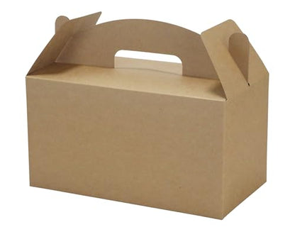 Papertide Brown Gable Box with Handles, 30 Pack 9.45×5×5 inch Sturdy Colorful Cardstock treat Boxes for Christmas Birthday Party Favors, Premium Presentation Boxes with Lids - color: Brown