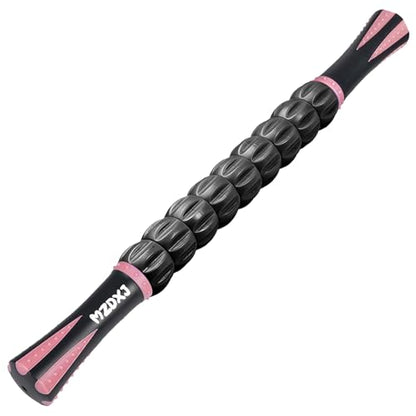Muscle Roller Massage Roller Stick- Deep Tissue Fascia Blaster for Myofascial Pain Relief, Lymphatic Drainage & Body Sculpting, Handheld Physical Therapy & Recovery Tool (Pink Black - color: Pink Black