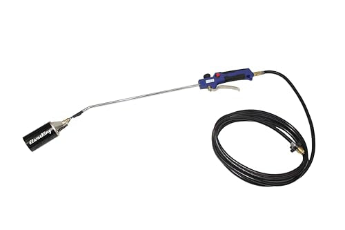 Flame King Propane Torch Kit Heavy Duty Weed Burner, 340,000 BTU with Battery Operated Igniter (Self Igniting), with 10-Ft Hose Regulator Assembly - size: NEW! 340K-Battery Operated Igniter