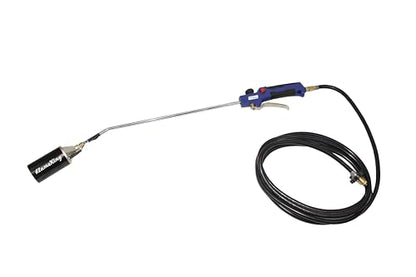 Flame King Propane Torch Kit Heavy Duty Weed Burner, 340,000 BTU with Battery Operated Igniter (Self Igniting), with 10-Ft Hose Regulator Assembly - size: NEW! 340K-Battery Operated Igniter