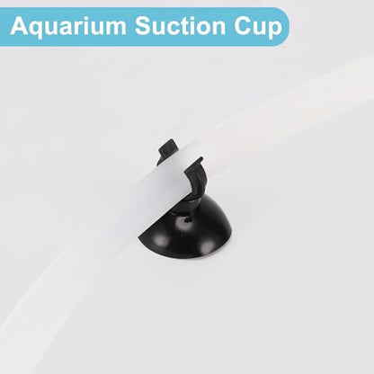 Aquarium Suction Cup, Aquarium Sucker Clip, Suction Cups Airline Tubing Holder, Fish Tank Accessories for Aquarium Fish Tank, Black, 0.51" 20 Pcs 20 Pcs