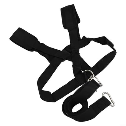 Sled Harness For Exercise, Running Resistance Training Rope Kit With Adjustable Waist Strap, Nylon Football Tire Pulling Harness For Strength Speed Agility Drills, Black