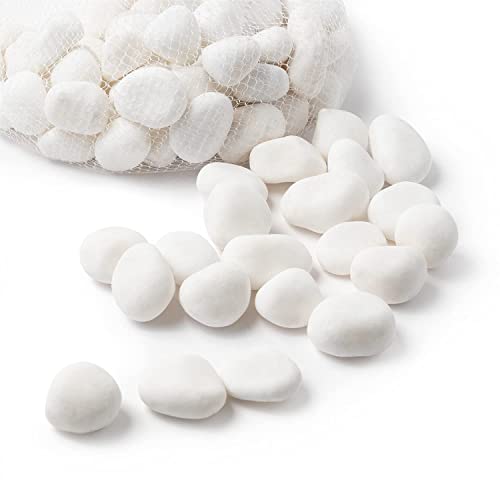 Royal Imports River Rocks, Aquarium Gravel – White 1"- 1.5" - 30 lbs | Decorative Ornamental Vase Filler Pebbles for Potted Plants, Terrariums, Vases, Succulents, Fish Tank Gravel, DIY & Crafting - size: 1"- 1.5" - 30 lbs, style: White