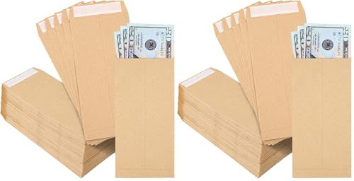 Joyberg 120 PCS Money Envelopes, 6.5"x3.2" Small Cash Envelopes Self-Adhesive for Saving Challenge, Coin, Check, Budget, Small Item Organizer (Pack of 2) - size: 6.5"x 3.2" (Pack of 2)