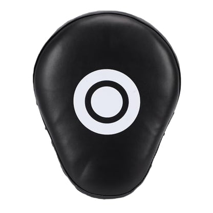 Keenso Boxing Punching Mitt, PU Curved Boxing Pad with Adjustable Strap, Hand Pad for Taekwondo Muay Thai Training, Adults Kids All Skill Levels - color: Black White