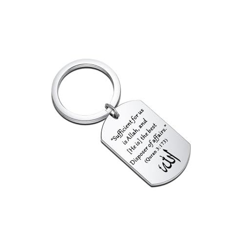 LQRI Islamic Quran Verse Keychain Sufficient for Us Is Allah The Disposer of Affairs Quran 3:173 Muslim Religious Gift