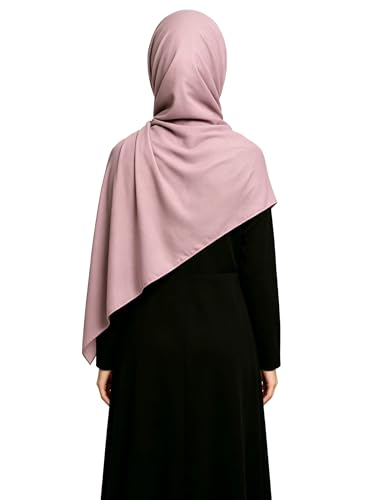 Lina & Lily Non-see-through Premium Jersey Maxi Hijab Head Scarf Wrap for Muslim Women - color: Dusty Pink