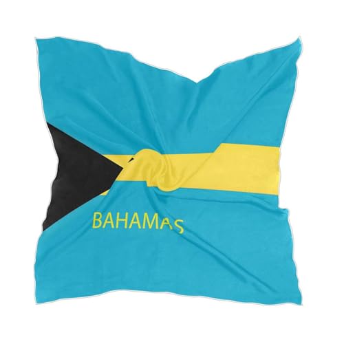Women's Silk Scarf Square Satin Head Scarves Fashion Neck Scarf Hair Wraps Silk Bandana - color: Bahamas Flag