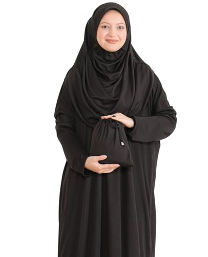Prien Muslim Dress For Women With Hijab, Abaya, Instant Prayer Clothes Set, Islamic Wear, Dubai Kaftan Jilbab Burqa - color: Brown, size: X-Small-XX-Large