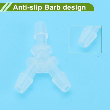 Plastic Hose Barb Fitting 3/32" Y Shaped Barb Connector PP 4 Pcs - size: 3/32"