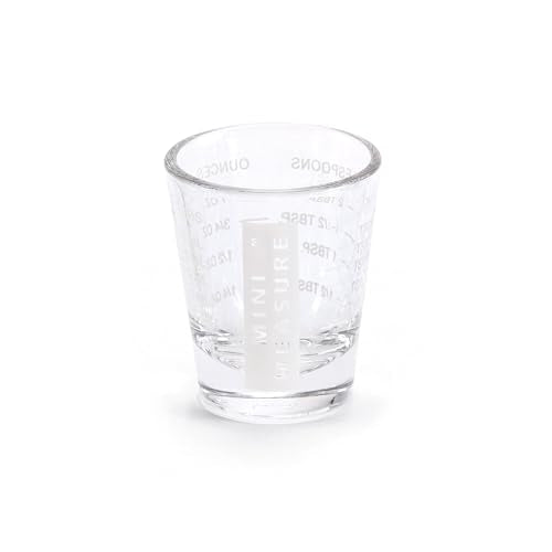 Kolder Mini Measure Heavy Glass, 20-Incremental Measurements Multi-Purpose Liquid and Dry Measuring Shot Glass, White - color: White, size: Single