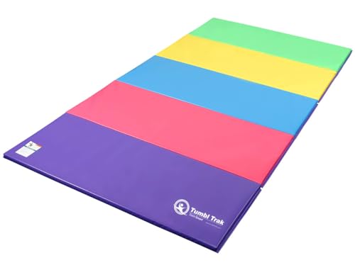 Tumbl Trak Gymnastics Folding Tumbling Panel Mat - color: Bright Pastel, size: 5'x10'x1.38"