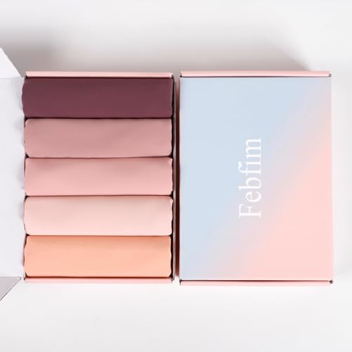 Febfim 4 PCS Muslim Women Soft Premium Solid Chiffon Hijab Scarves Shawl Long Scarf Wrap Scarves with Gift Box - color: Bronze