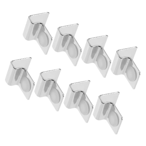 POPETPOP 8pcs Stainless Steel Fish Tank Lid Clips Aquarium Cover Holders for Rimless Glass Tanks Easy Installation Enhanced Stability Prevents Cracking Shifting