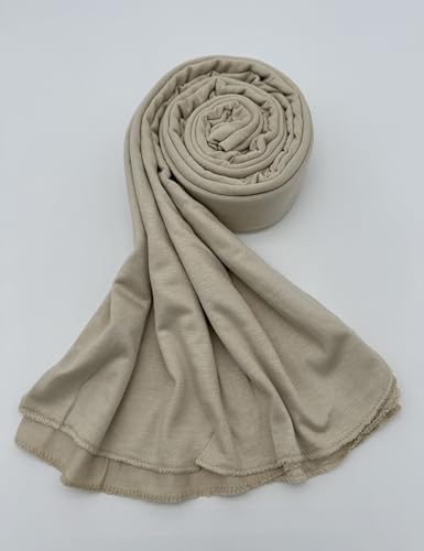 Premium Jersey Hijab Scarf for Women - Muslim Head Scarf - color: White Vanilla
