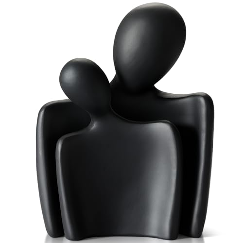Flytime Love Couple Statue-8 Inch, Suitable for Home Modern Art Decor Sculpture Placed in TV Stand, Living Room, Bookshelf, Bedroom for Valentine's Day, Wedding, Anniversary (Black) - color: Black