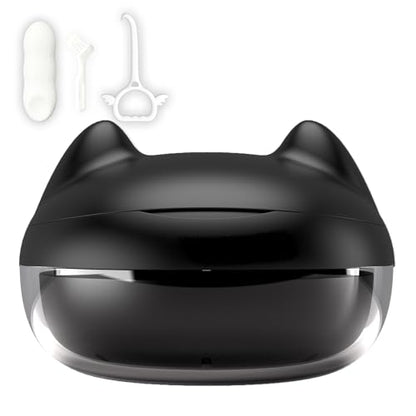 Retainer Case Denture Bath Case Basket Mirror Leak-proof Black Cat | 2-in-1 design Strainer Basket No-Leak Cleaning Case for Mouth Guard Cute Removal Tool,Aligner chewies,Bursh - color: Black Cat