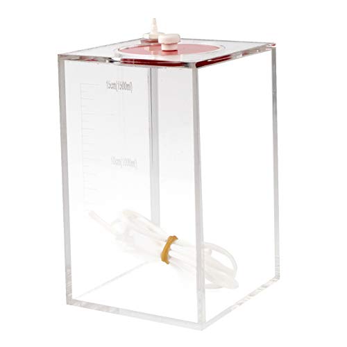 Aquarium Choice Acryli Made Liquid Storage Bucket Dosing Pump Reservoir Container (4.25 * 4.25 * 6.5 Inch;1500ml/1.5L) - size: 4.25*4.25*6.5 Inch;1500ml/1.5L（Red）