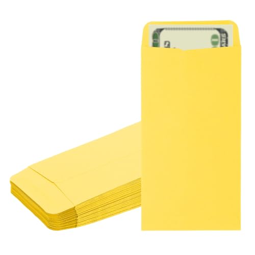 PATIKIL Money Envelope, 50 Pack 6.5" x 3.5" Cash Envelopes Money Holder Bags Budgeting Saving Challenge Letter for Gift Coins Checks Tickets Jewelry Passport Card, Light Yellow - color: Light Yellow, size: 6.5" x 3.5"