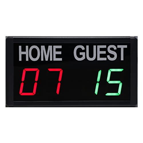 Mini Electronic Digital Scoreboard, Indoor LED Scoreboard,5-Level Brightness Adjustment, with Remote Wall Mount, for Basketball Baseball Badminton Football Game