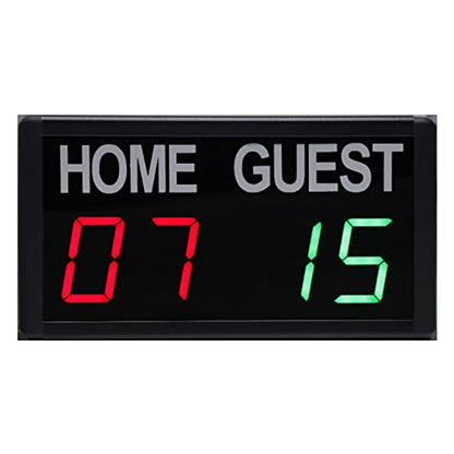 Mini Electronic Digital Scoreboard, Indoor LED Scoreboard,5-Level Brightness Adjustment, with Remote Wall Mount, for Basketball Baseball Badminton Football Game