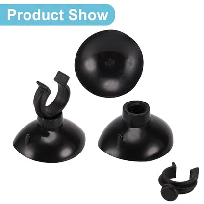 Aquarium Suction Cup, Aquarium Sucker Clip, Suction Cups Airline Tubing Holder, Fish Tank Accessories for Aquarium Fish Tank, Black, 0.51" 20 Pcs 20 Pcs