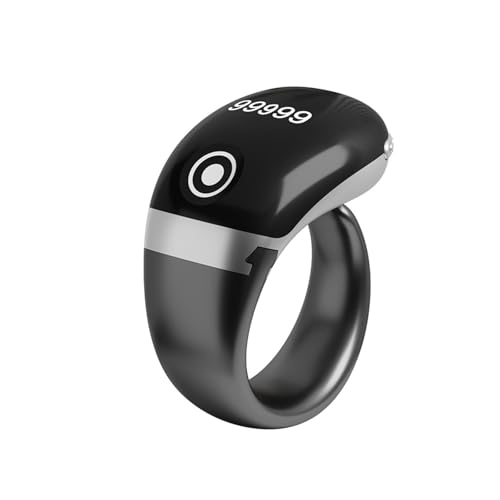 Tasbih Counter Zikr Rings, Smart Tasbeeh, Electronic Digital Tasbih Rings Adjustable Sizes Finger for Muslims, Prayer, Reminder, Home - color: Gray