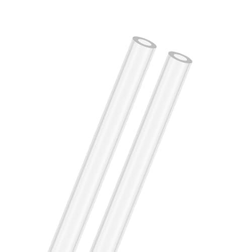M METERXITY 2-Pack Clear Rigid Acrylic Pipe, 5mm[0.2"] ID x 9mm[0.35"] OD Plastic Round Tube for Water Cooling System/Lamps/Fountains/Aquariums/Display Stand, Acrylic Tubing [305mm/12IN] - size: 5mm ID x 9mm OD