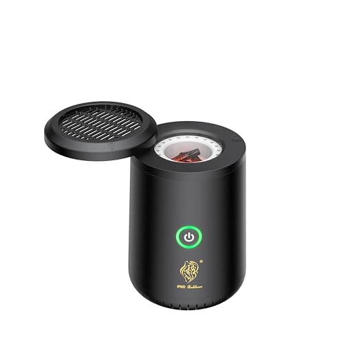Portable Electric Incense Burner, Rotating flip USB Aroma Diffuser, Mini Arab bakhoor Muslim Incense Holder for Car and Home (Special Coal briquettes Charcoal Fragrance)