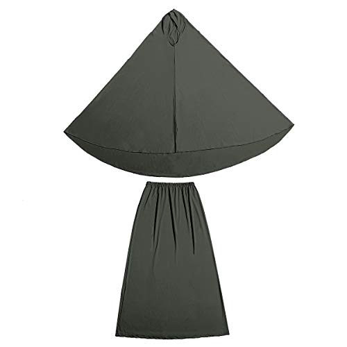 XINFU Muslim Islamic Women's khimar 2pcs Sets Soft Distinctive Prayer Dress Hijab Abaya Suit(10 Colors Available) - color: Army Green, size: Medium