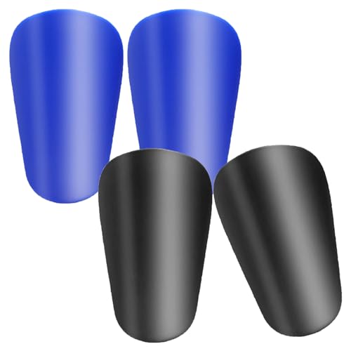 Extra Mini Soccer Shin Guards for Toddler, Kids, Youth & Adults | Ultra Lightweight Insert Small Shin Pads, Boys Girls Men Women, Shock-Absorbing Protection, 3.7×2.4 In, Training & Matches - color: Black+Blue