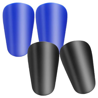 Extra Mini Soccer Shin Guards for Toddler, Kids, Youth & Adults | Ultra Lightweight Insert Small Shin Pads, Boys Girls Men Women, Shock-Absorbing Protection, 3.7×2.4 In, Training & Matches - color: Black+Blue